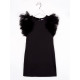 Платье нарядное для девочки MINAKU: PartyDress с крылышками, прямое, чёрное, рост 116-122 см