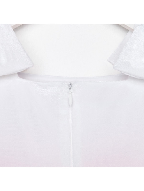 Платье нарядное для девочки KAFTAN, бело-розовое, размер 28 (86-92 см)