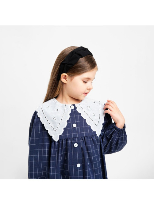Платье с воротником для девочки KAFTAN: School collection, синее, размер 32 (110-116 см)