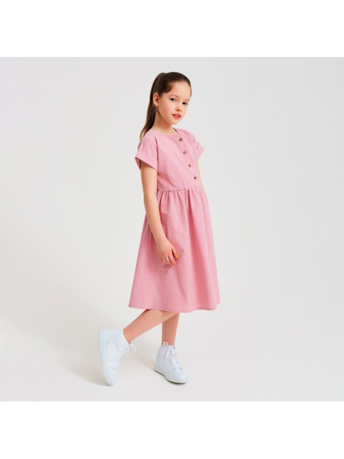 Платье для девочки MINAKU: Cotton Collection, сиреневое, рост 98 см