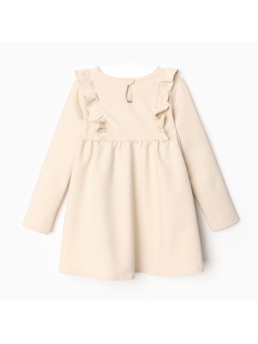 Платье с рюшами для девочки KAFTAN: Basic line, цвет кремовый, рост 122-128 см