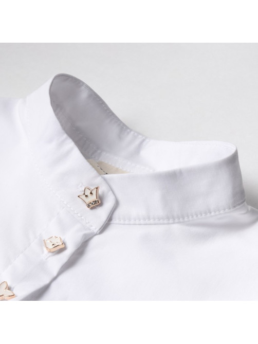 Платье для девочки MINAKU: Cotton collection на пуговицах, белое, рост 122 см