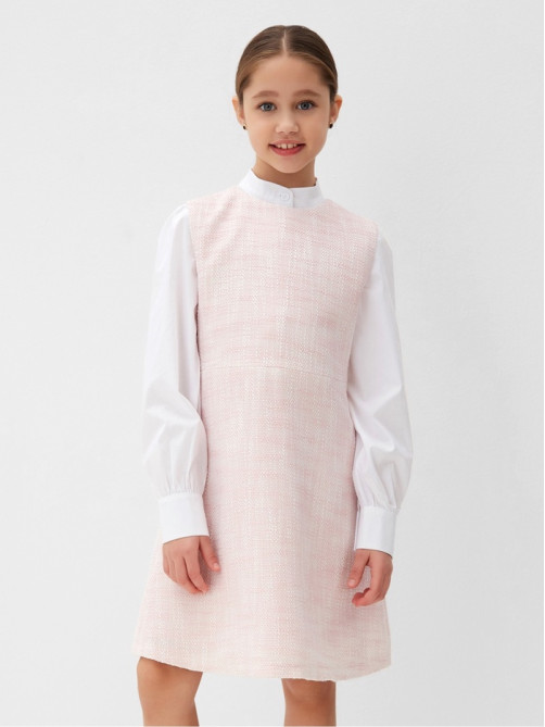 Платье нарядное для девочки MINAKU: PartyDress, прямое, розовое, рост 146-152 см