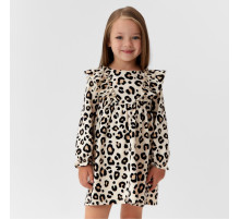 Платье для девочки KAFTAN: Trendy с рюшами, бежевое, рост 98-104 см