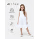 Платье нарядное для девочки MINAKU: PartyDress, белое, рост 110 см