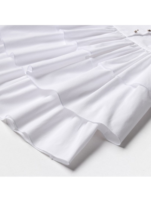 Платье для девочки MINAKU: Cotton collection на пуговицах, белое, рост 116 см