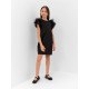 Платье нарядное для девочки MINAKU: PartyDress с крылышками, прямое, чёрное, рост 116-122 см