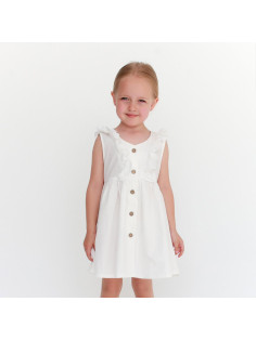 Платье на пуговицах для девочки KAFTAN: Summer cotton, белое, рост 110-116 см