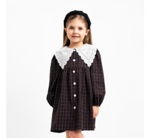 Платье с воротником для девочки KAFTAN: School collection, чёрное, размер 32 (110-116 см)