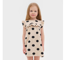 Платье для девочки KAFTAN: Kitten, бежевое, размер 32 (110-116 см)