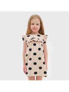 Платье для девочки KAFTAN: Kitten, бежевое, размер 32 (110-116 см)