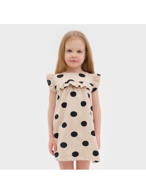 Платье для девочки KAFTAN: Kitten, бежевое, размер 32 (110-116 см)