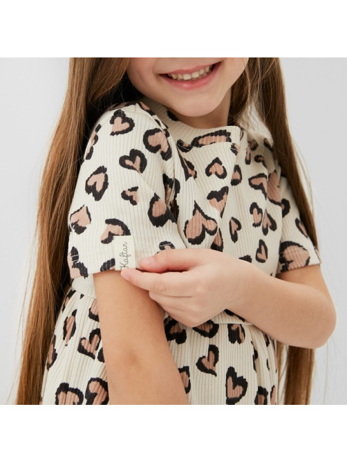 Платье для девочки KAFTAN: Leo love, бежевое, рост 98-104 см