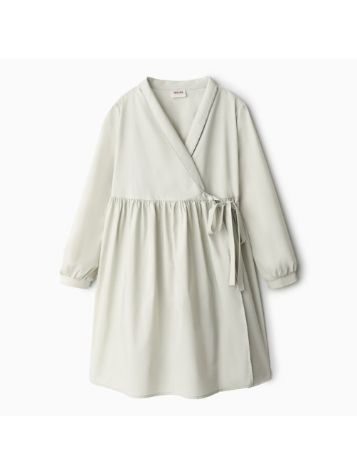 Платье однотонное для девочки MINAKU: Cotton collection, цвет фисташковый, рост 98-104 см