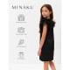 Платье нарядное для девочки MINAKU: PartyDress с крылышками, прямое, чёрное, рост 116-122 см