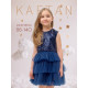Платье нарядное для девочки KAFTAN с пайетками, синее, размер 30 (98-104 см)