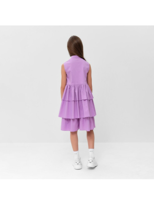 Платье для девочки MINAKU: Cotton collection на пуговицах, сиреневое, рост 128 см
