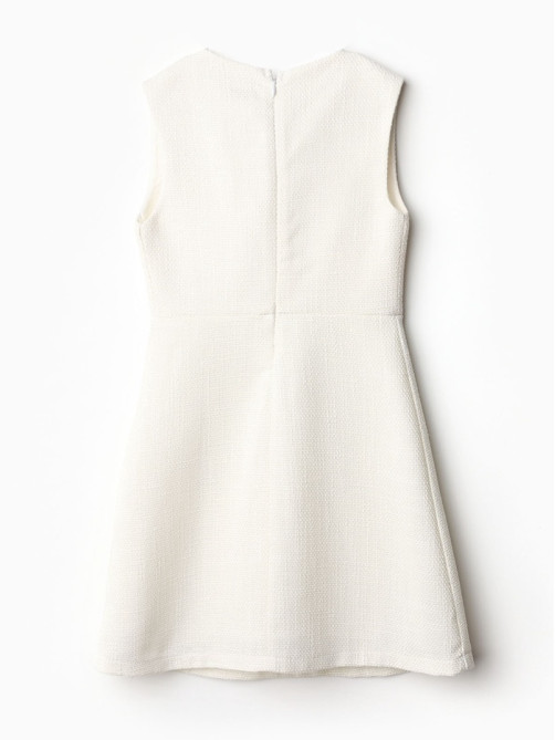 Платье нарядное для девочки MINAKU: PartyDress, прямое, белое, рост 146-152 см