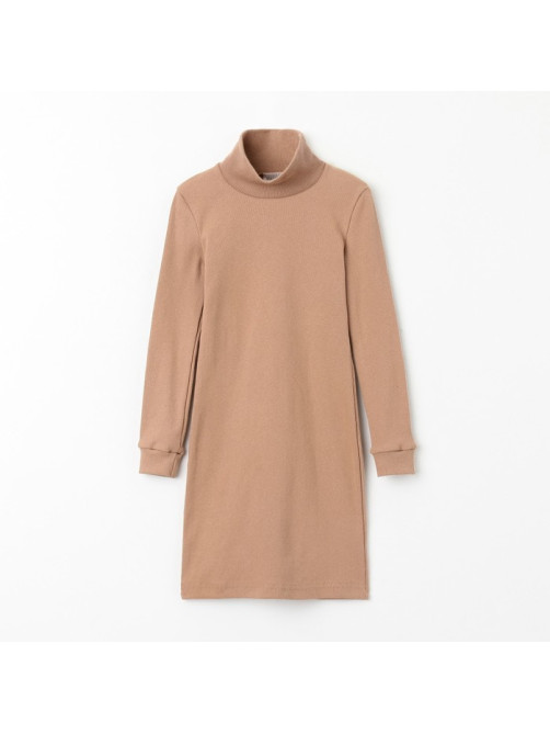Платье облегающее для девочки MINAKU: Casual Collection, бежевое, рост 164 см