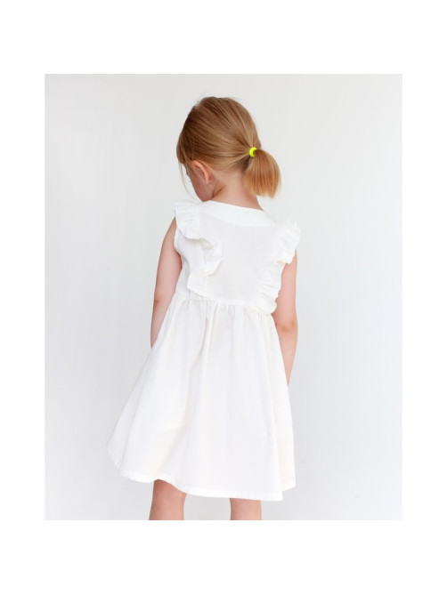 Платье на пуговицах для девочки KAFTAN: Summer cotton, белое, рост 122-128 см