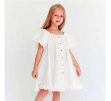 Платье для девочки KAFTAN: Cute, белое, размер 30 (98-104 см)
