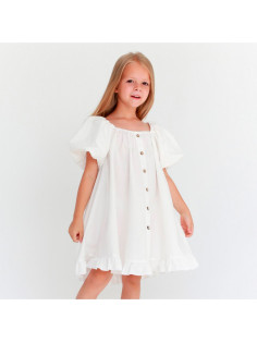 Платье для девочки KAFTAN: Cute, белое, размер 30 (98-104 см)