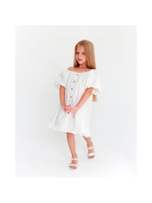 Платье для девочки KAFTAN: Cute, белое, размер 32 (110-116 см)