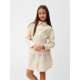 Платье-рубашка для девочки MINAKU: PartyDress, бежевое, рост 122-128 см
