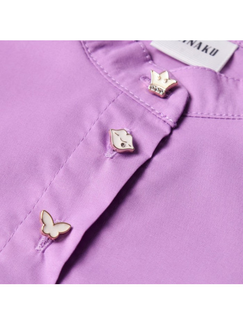 Платье для девочки MINAKU: Cotton collection на пуговицах, сиреневое, рост 134 см