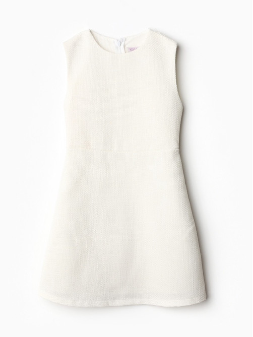 Платье нарядное для девочки MINAKU: PartyDress, прямое, белое, рост 140-146 см