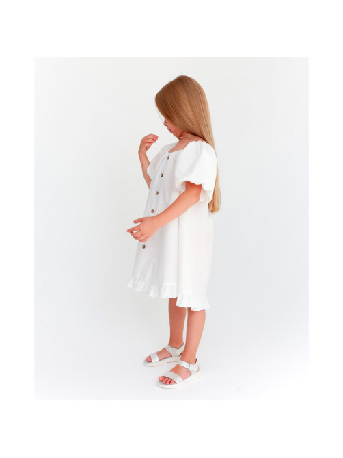 Платье для девочки KAFTAN: Cute, белое, размер 32 (110-116 см)