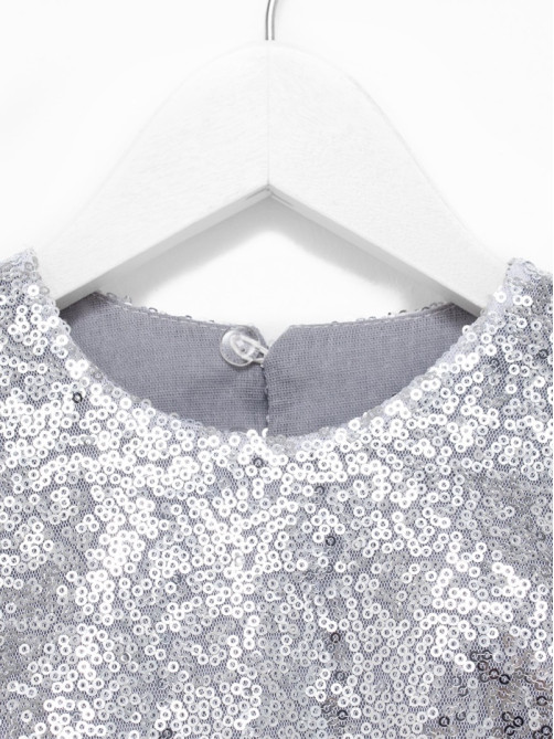 Платье для девочки KAFTAN с пайетками, серебристо-сиреневое, размер 36 (134-140 см)