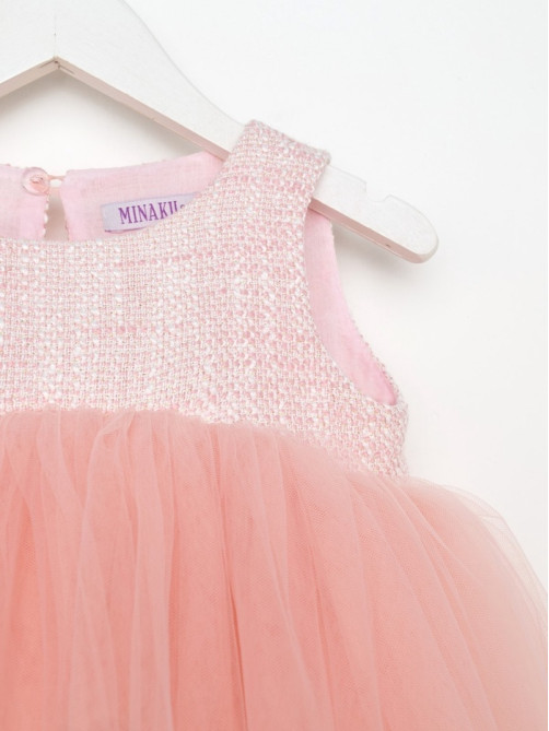 Платье нарядное для девочки MINAKU: PartyDress, розовое, рост 104 см
