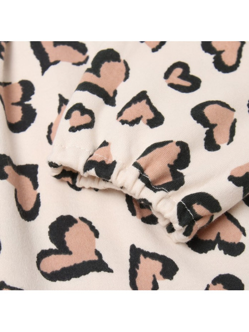 Платье для девочки KAFTAN: Leo love с рукавами, бежевое, рост 98-104 см