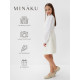 Платье нарядное для девочки MINAKU: PartyDress, прямое, белое, рост 128-134 см