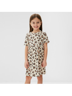 Платье для девочки KAFTAN: Leo love, бежевое, рост 98-104 см