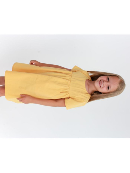 Платье с карманами для девочки KAFTAN: Summer cotton, жёлтое, рост 98-104 см