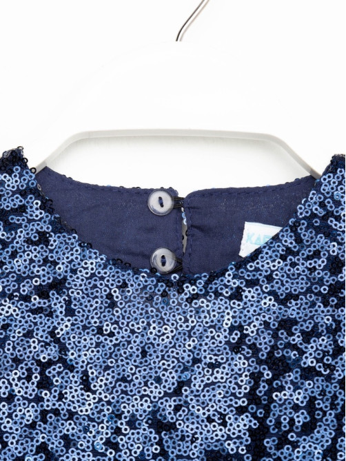 Платье нарядное для девочки KAFTAN с пайетками, синее, размер 30 (98-104 см)
