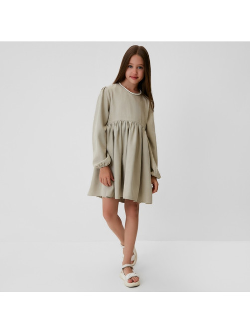 Платье для девочки MINAKU: Casual Collection, светло-зелёное, рост 128 см