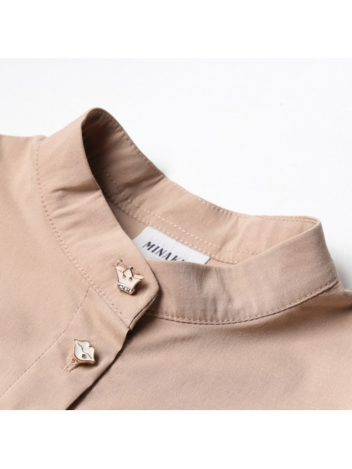 Платье для девочки MINAKU: Cotton collection на пуговицах, бежевое, рост 116 см