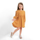 Платье для девочки KAFTAN «Муслин» с длинным рукавом, горчичное, рост 80-86 см