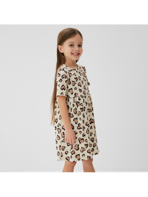 Платье для девочки KAFTAN: Leo love, бежевое, рост 98-104 см