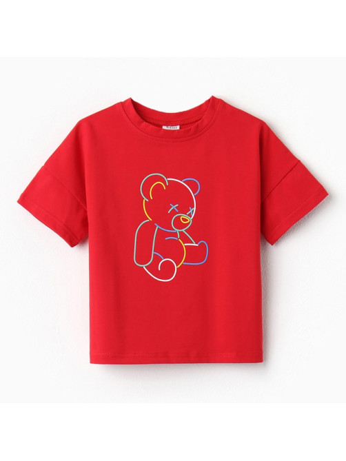 Футболка детская MINAKU: Gummy bear, красная, рост 110 см