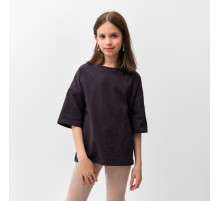 Футболка детская MINAKU: Basic line kids, тёмно-серая, рост 116 см