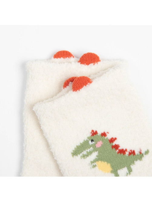 Носки детские махровые со стопперами MINAKU: Cozy Winter, белые, размер 10-12