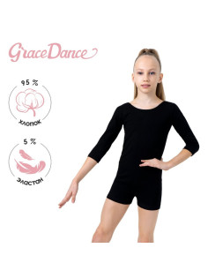 Купальник для гимнастики и танцев Grace Dance, р. 36, чёрный