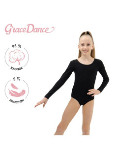 Купальник для гимнастики и танцев Grace Dance, р. 34, чёрный
