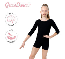 Купальник для гимнастики и танцев Grace Dance, р. 34, чёрный