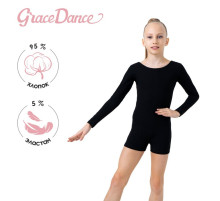 Купальник для гимнастики и танцев Grace Dance, р. 38, чёрный
