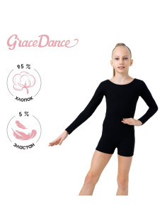 Купальник для гимнастики и танцев Grace Dance, р. 38, чёрный